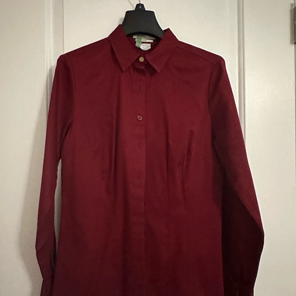 Van Heusen Cranberry Button Down Shirt Classic Style
